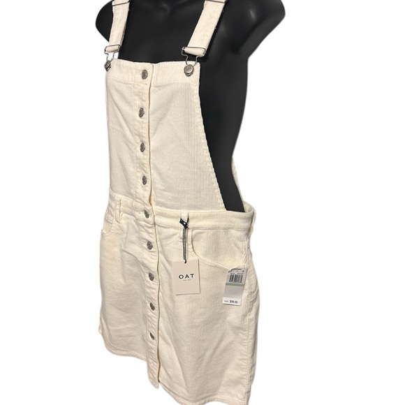NWT, retails 99, White Corduroy Overall Dress - Picture 8 of 11